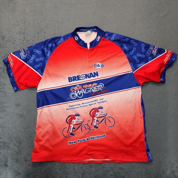 Louis Garneau Men's Cycling Jersey Red 2003 Tour De Wagner Size 2XL - Picture 1 of 14